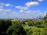 view to London from One Tree Hill in Greenwich Park